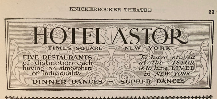 Knickerbocker Theatre, NY. "The Lullaby." Dec. 17, 1923.