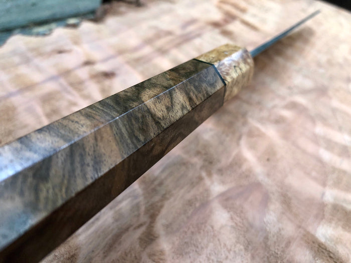 Tsunehisa Ginsan 3 Migaki - Custom Gyuto 210 (8”) with Turkish Walnut and Mango Burl