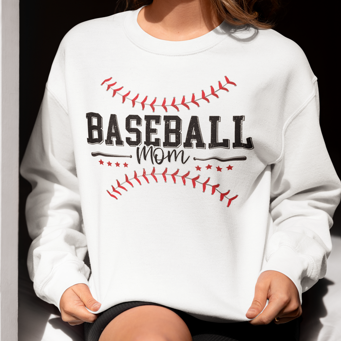 Baseball Mom Graphic Sweatshirt, baseball mom graphic print sweatshirt
