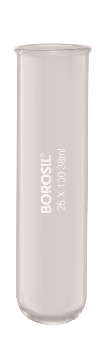Borosil® Tubes - Test - Reusable - Beaded Rim - 38mL - 25mm x 100mm (OD x H) - CS/200 - SolventWaste.com