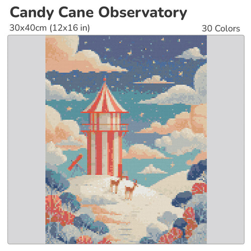 Candy Cane Observatory Diamond Painting Kit-30x40cm (12x16 in)-Heartful Diamonds