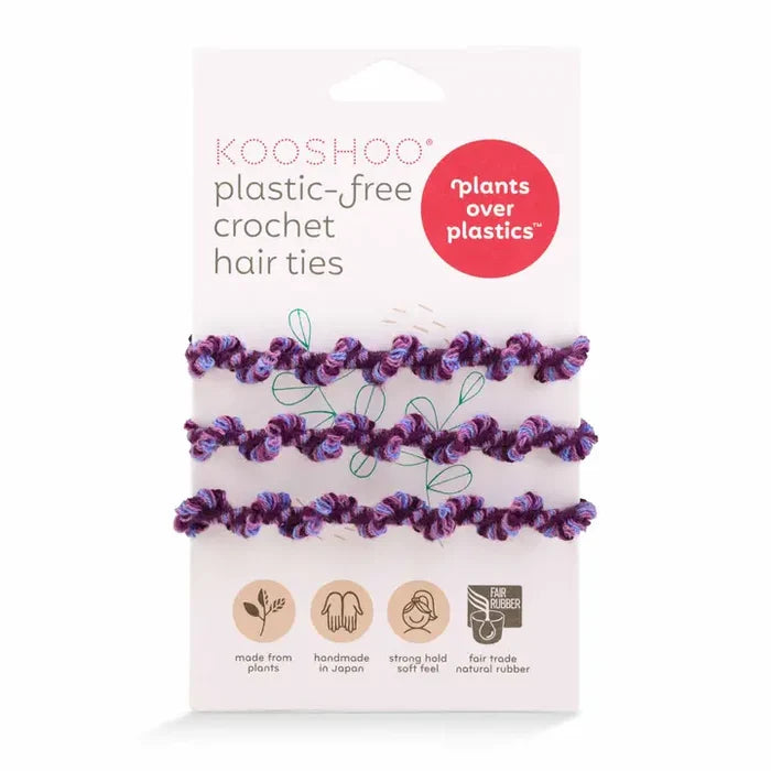 Crochet Hair Ties Purple Frost by Kooshoo