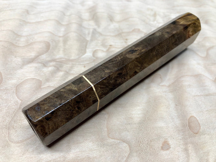 Custom Japanese Knife handle (wa handle) - Canxan Negro Burl and bronze