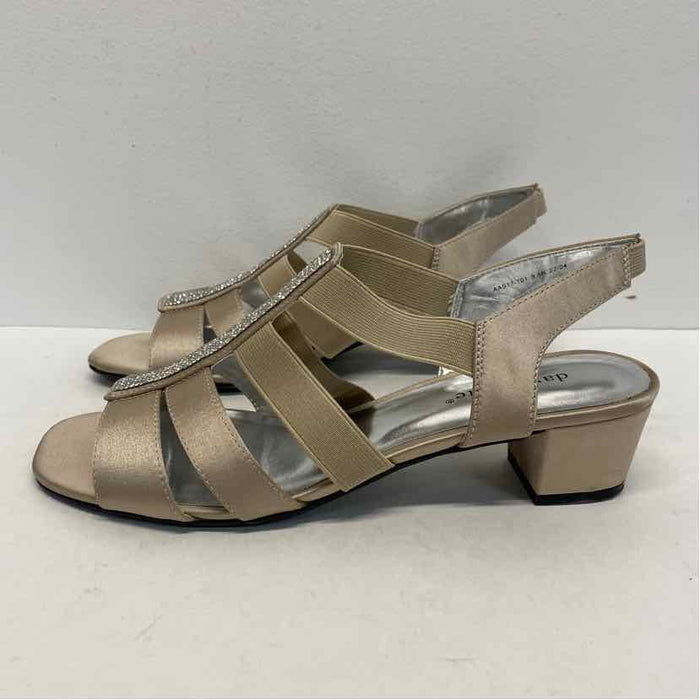 David Tate Size 9.5 Women's Champagne Beaded Strappy Shoes