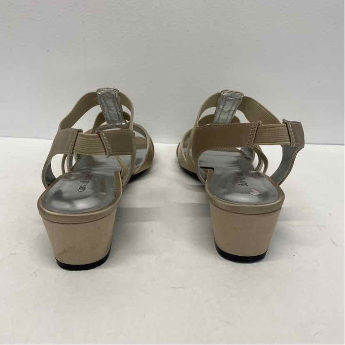 David Tate Size 9.5 Women's Champagne Beaded Strappy Shoes