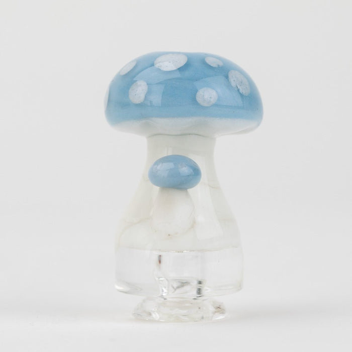 Puffco Pivot glass mouthpiece featuring glowing mushroom design