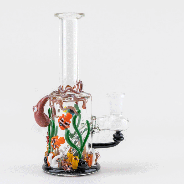Empire Glassworks Under the Sea Concentrate Bundle - Under the Sea Mini Tube - Coral Reef Spinner Cap - Radioactive Narwhal Dabber - Empire Glassworks Quartz Banger - Carb Cap Stand