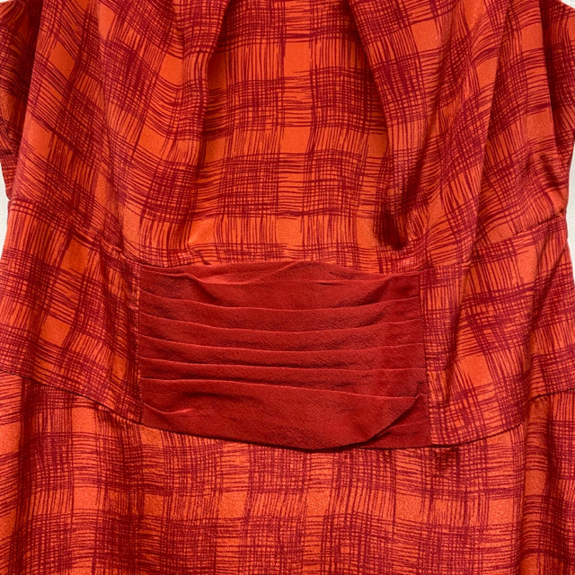 Girls From Savoy-Anthropologie Size 8-M Women's Red Pattern Sleeveless Dress