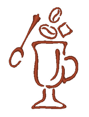 Graphite Style Coffee and Tea [4x4] 11309 Machine Embroidery Designs
