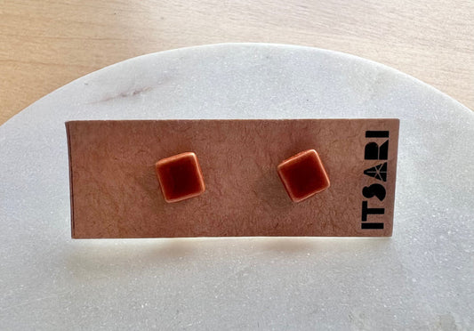 Tan Square Studs