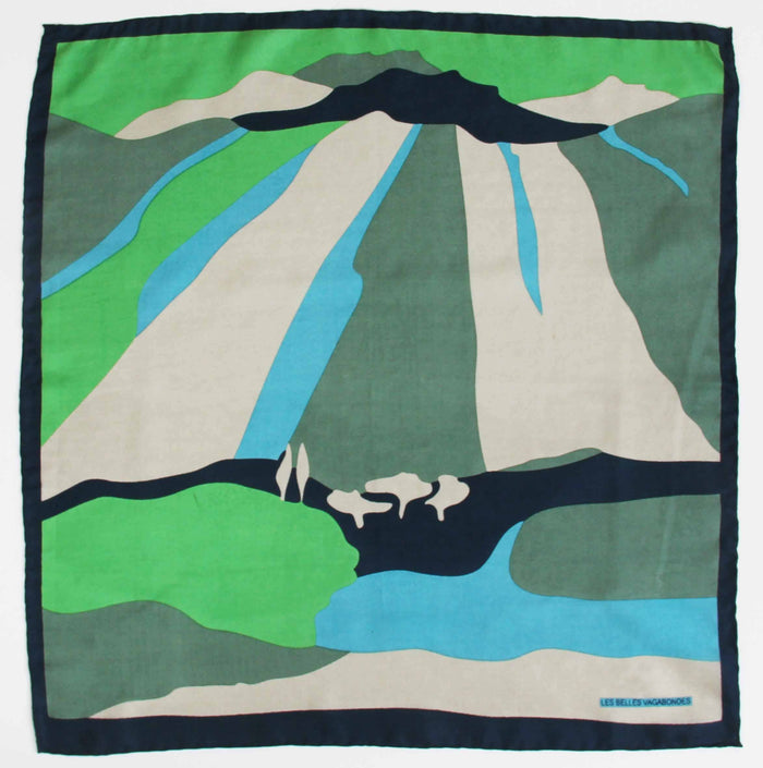 Les Belles Vagabondes Mini Vivaro Green Silk Scarf - Precious Sparkle