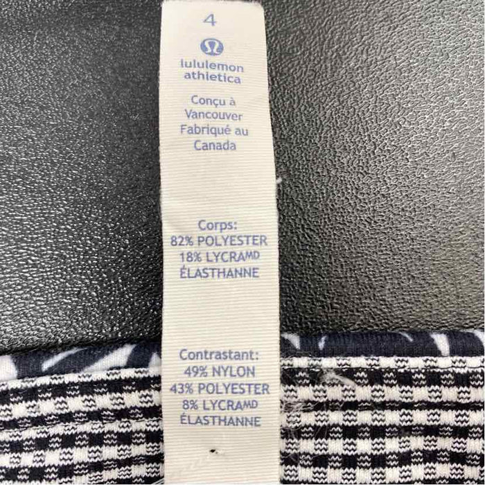Lululemon Size 4 Women's Black-White Pattern Capri Leggings Activewear Pants