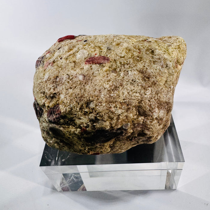 Michigan Puddingstone Specimen Green Matrix Red Jasper Quartzite Display Rock