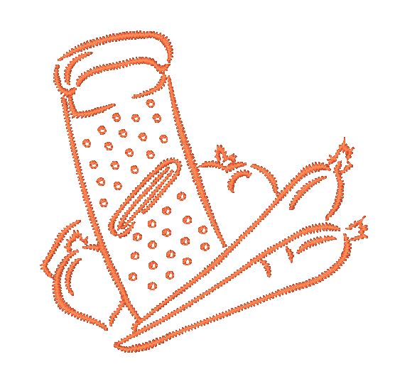 Outline Kitchen Things [4x4]  11442 Machine Embroidery Designs