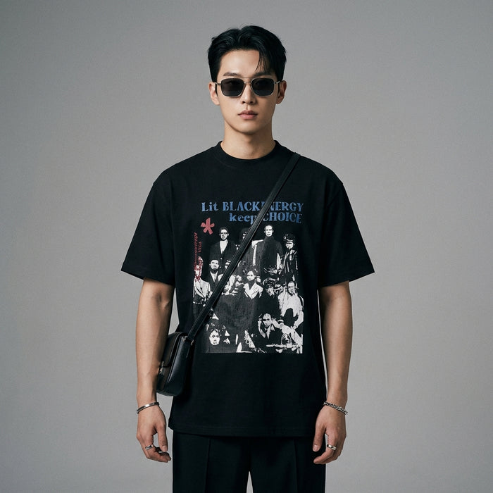 T-Shirt oversize imprimé homme streetwear - Koreanxwear - Taille S
