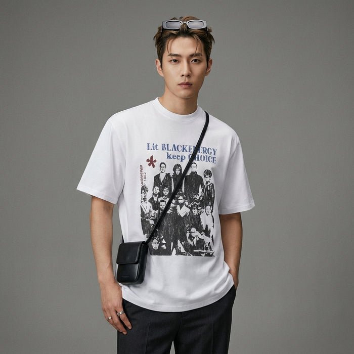 T-Shirt oversize imprimé homme streetwear - Koreanxwear - Taille S
