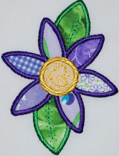 Patchwork Applique Flowers [4x4] 11108 Machine Embroidery Designs