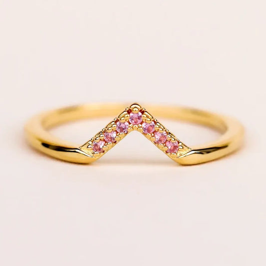 Pink Lambda Gold Ring by JaxKelly