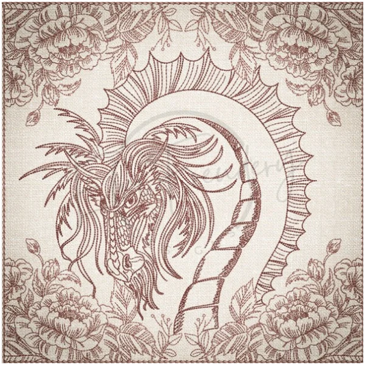 Quilt Square - Dragon Selfie Portrait 3 9.97 X 10.00 (253.2mm X 254mm)