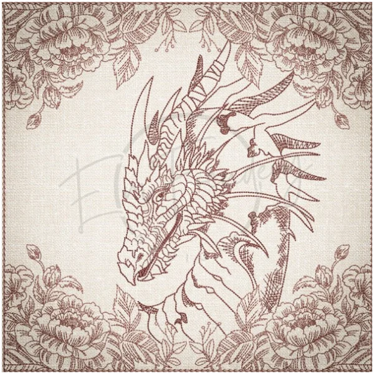 Quilt Square - Dragon Selfie Portrait 8 9.97 X 10.00 (253.2mm X 254mm)