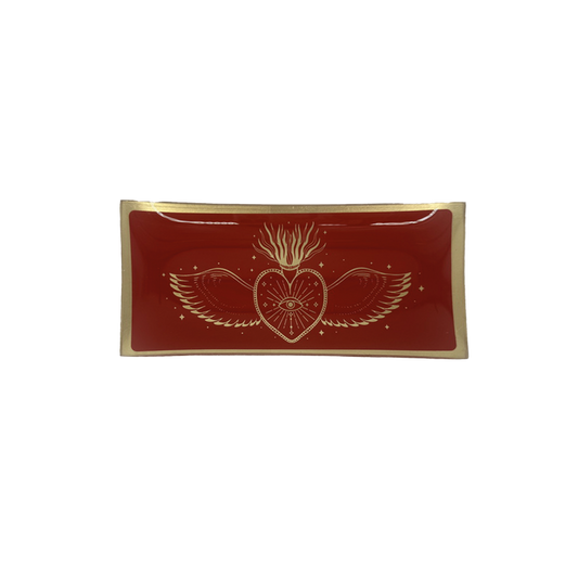 Red Rectangular Ex-voto Tray - Precious Sparkle