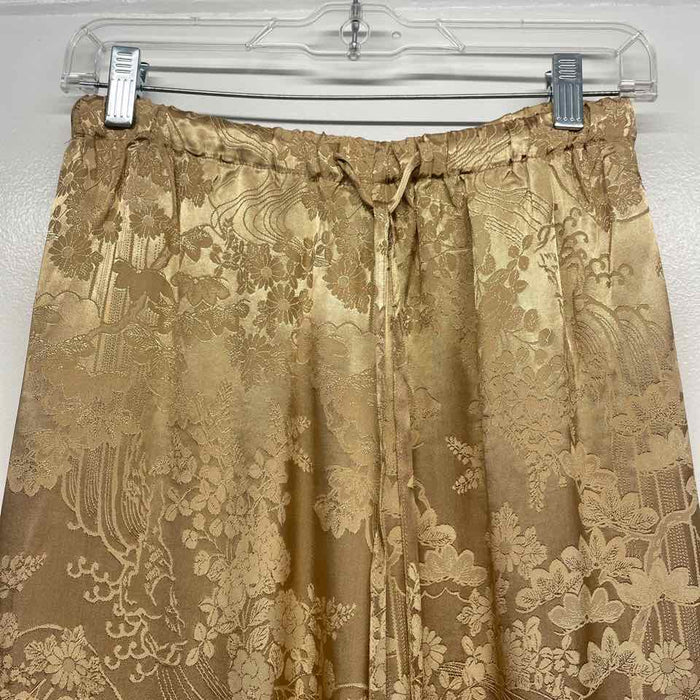 Rich Radi Qs Size 3XL- 16 Women's Gold Embossed Pull On Pants