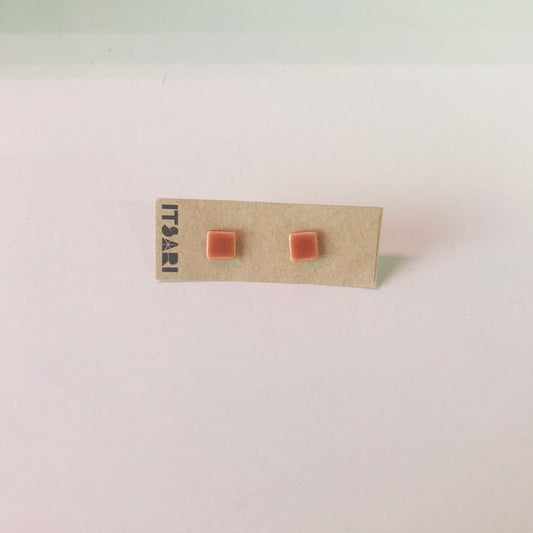 Ruddy Brown Square Studs