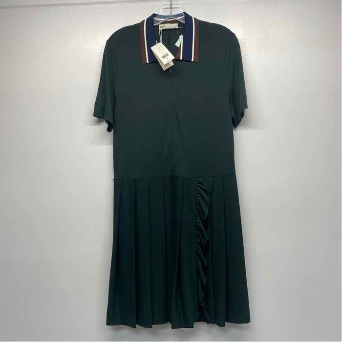 Tory Burch Size Xl Women's Green Color Block Short Sleeve Dress