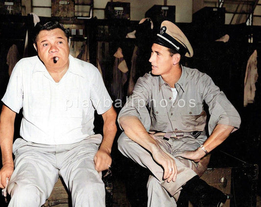 Ted Williams w/ Babe Ruth Colorized 8x10 Print