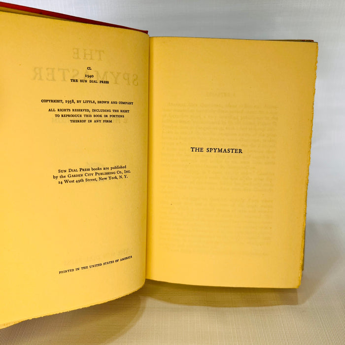 The Spy Master by E. Phillips Oppenheim 1940 Sundial Press