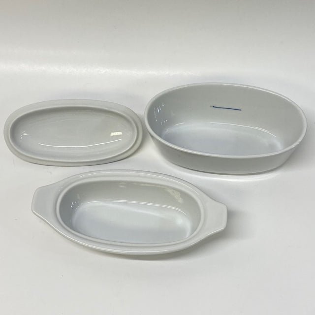 Trudeau White Porcelain Butter Dish with Lid