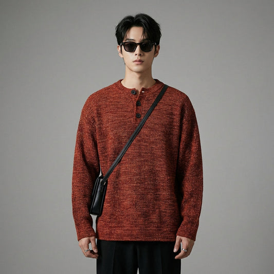 Pull col rond bicolore homme - Mode Coréenne - Taille M