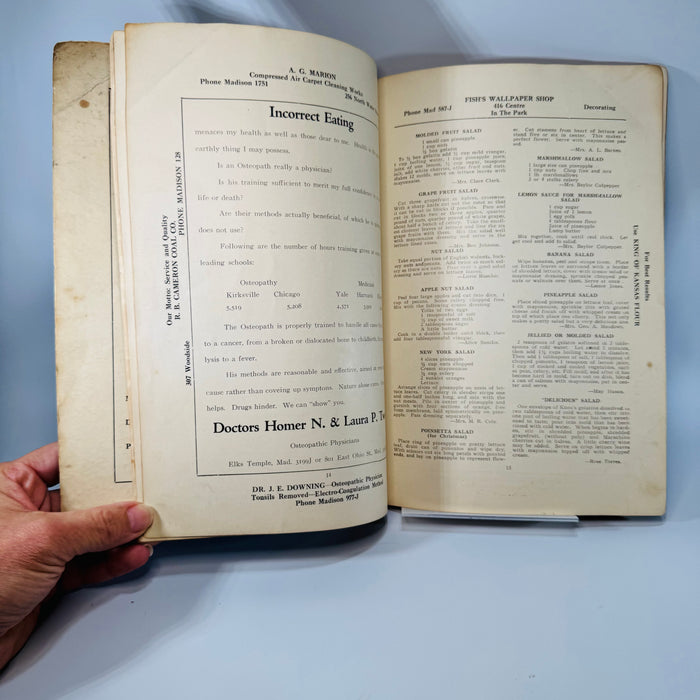 Vintage Church Community Cookbook — Sweets and Meats Directory (Bay City, Michigan) — Ladies Association, First Baptist Church | Local Ads + Recipes, Community Cookbook / Local History