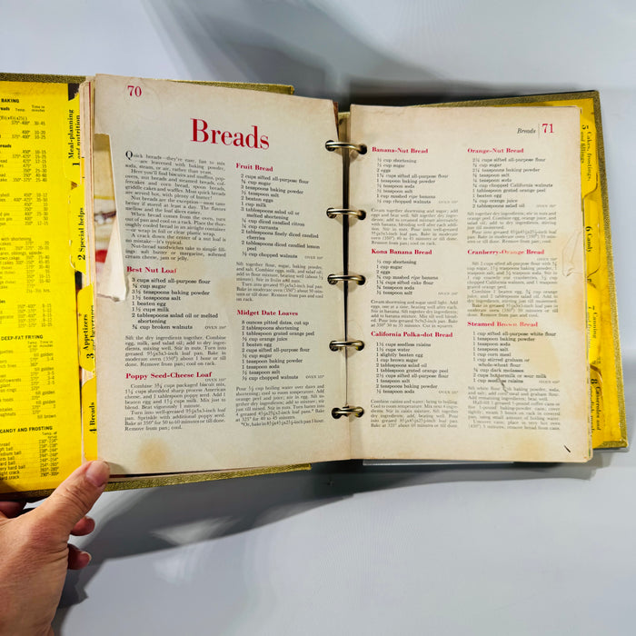 Vintage Mid-Century Cookbook Binder — Better Homes and Gardens New Cook Book Souvenir Edition (Commemorating 10,000,000 Sold) — 5-Ring Recipe Binder | Tabbed Sections, Vintage Cookbooks / Homemaking Reference