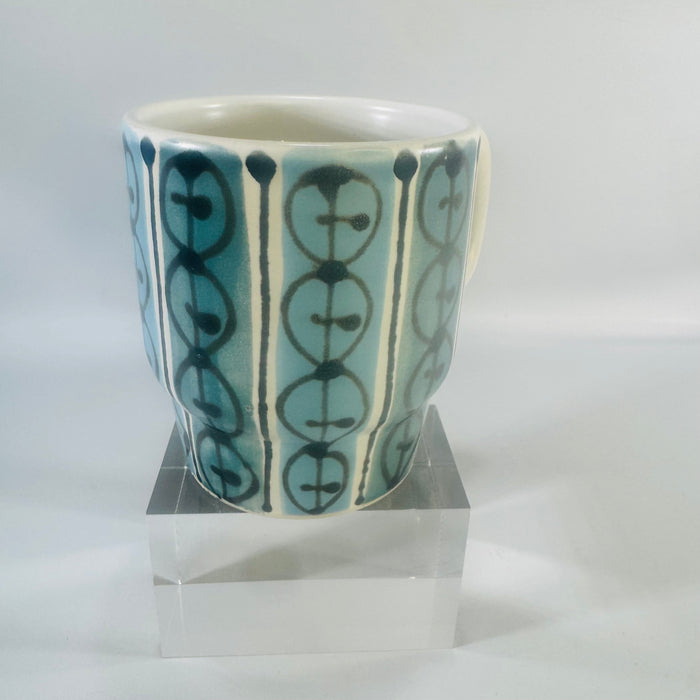 Vintage Napcoware Ceramic Mug C-7463 Blue Green Mid Century Abstract Coffee Cup