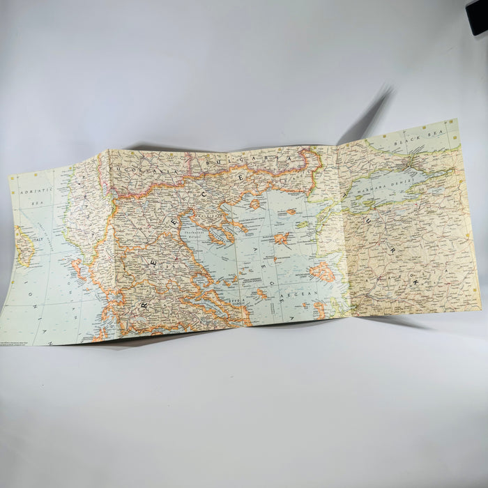 Vintage National Geographic Map — Greece and the Aegean (December 1958) — National Geographic Society | Fold-Out Atlas Plate 40, Cartography / Travel Map