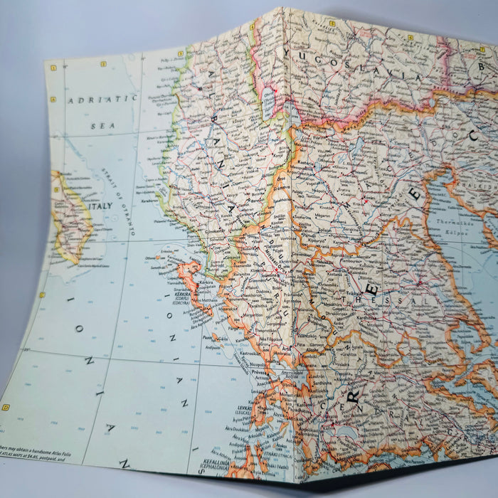 Vintage National Geographic Map — Greece and the Aegean (December 1958) — National Geographic Society | Fold-Out Atlas Plate 40, Cartography / Travel Map