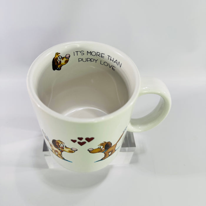 Vintage Papel Puppy Love Coffee Mug, Vagabond Creations Dog Lover Ceramic Mug Made in Japan, It's More Than Puppy Love Cup