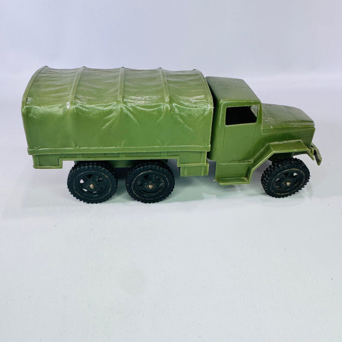 Vintage Tim Mee M35 Deuce and a Half Cargo Truck Olive Green Plastic Military Toy 8 Inch Army Vehicle
