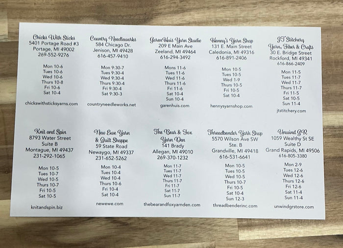 West Michigan Yarn Quest Passport