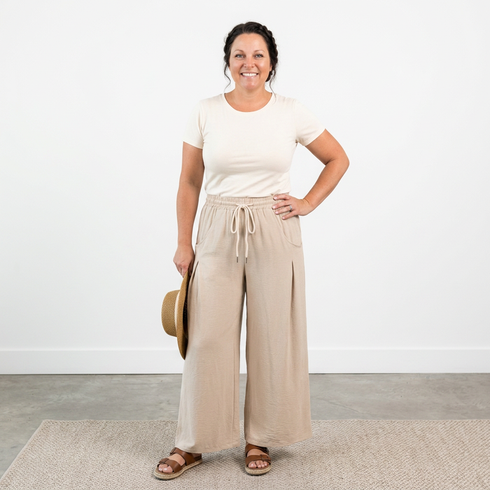 Women's Drawstring Wide Leg Pants Casual Vacation – alternate view 2