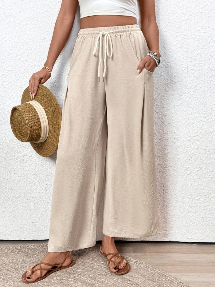 Women's Drawstring Wide Leg Pants Casual Vacation – alternate view 3