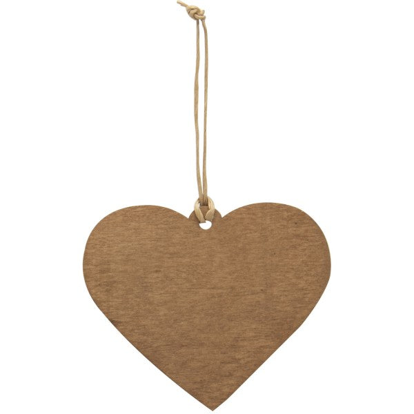 Wood Heart Photo Ornament Back