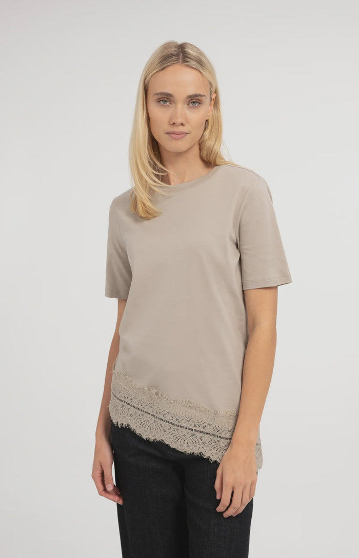 Yaya Jersey T-shirt with Lace Hem - Precious Sparkle